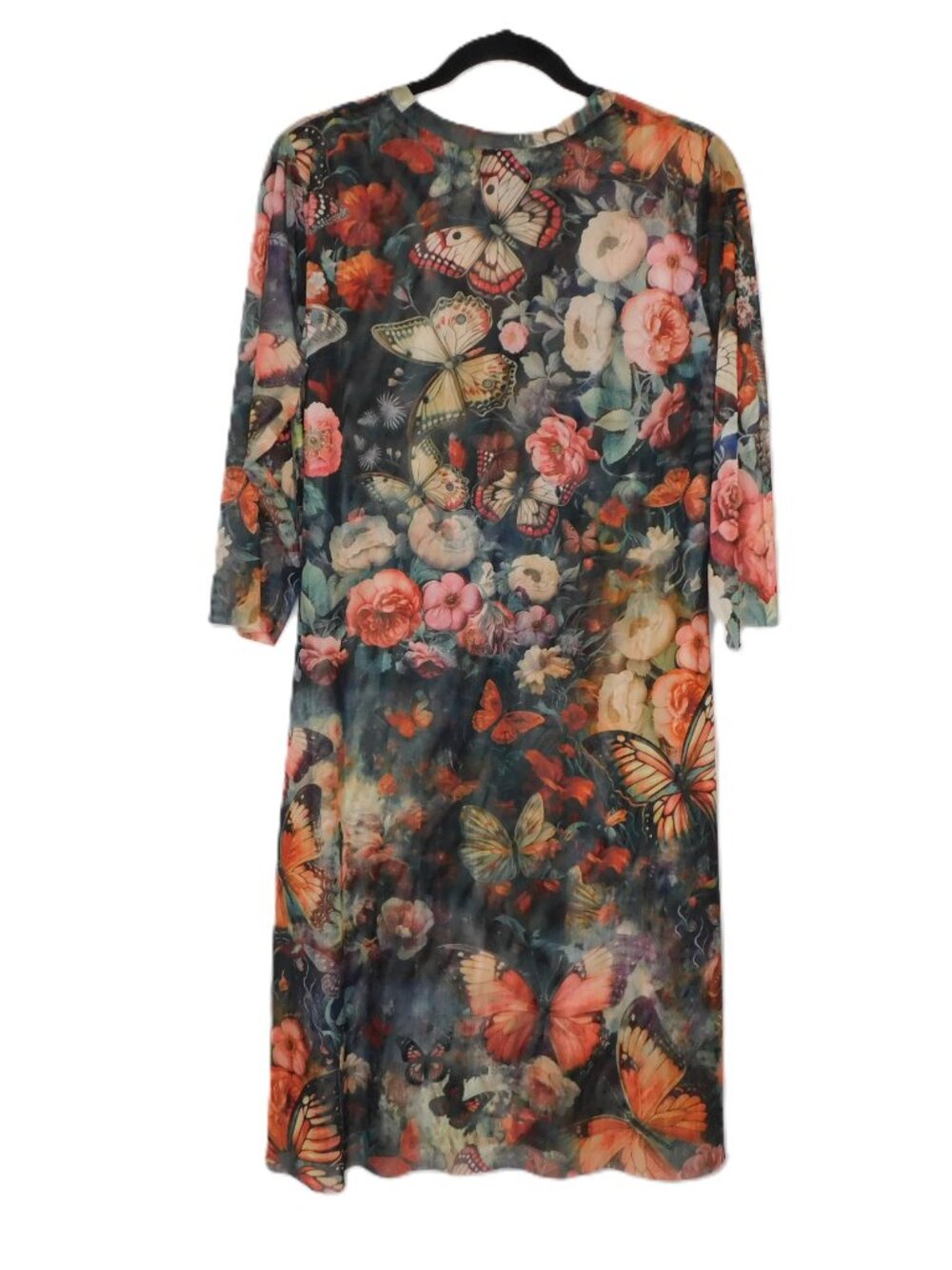 Johnny Was 3/4 Sleeve Mesh Midi Dress | Teyros Scarf | Floral | EUC | XL - Picture 4 of 9